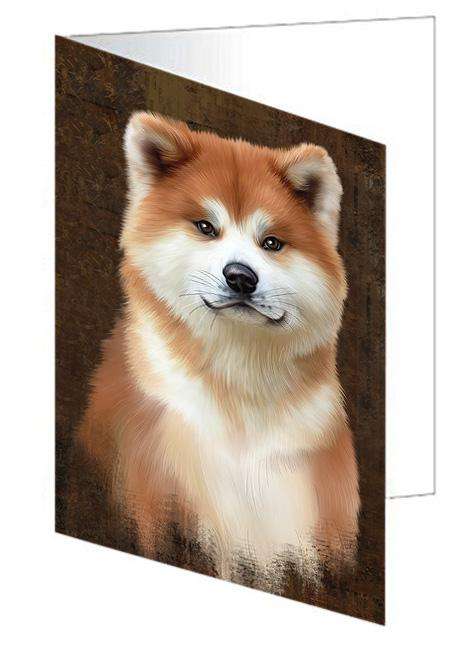 Rustic Akita Dog Handmade Artwork Assorted Pets Greeting Cards and Note Cards with Envelopes for All Occasions and Holiday Seasons GCD67226