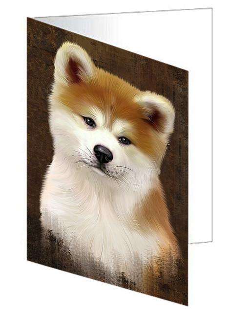 Rustic Akita Dog Handmade Artwork Assorted Pets Greeting Cards and Note Cards with Envelopes for All Occasions and Holiday Seasons GCD67229