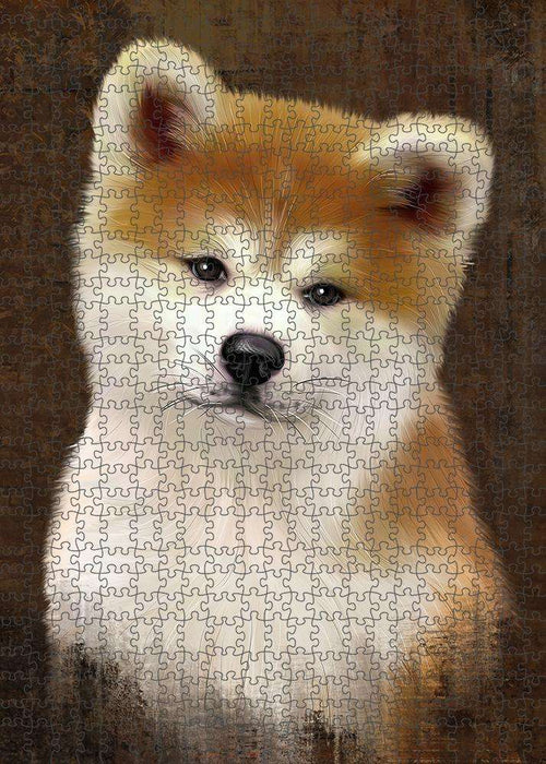 Rustic Akita Dog Puzzle with Photo Tin PUZL84756