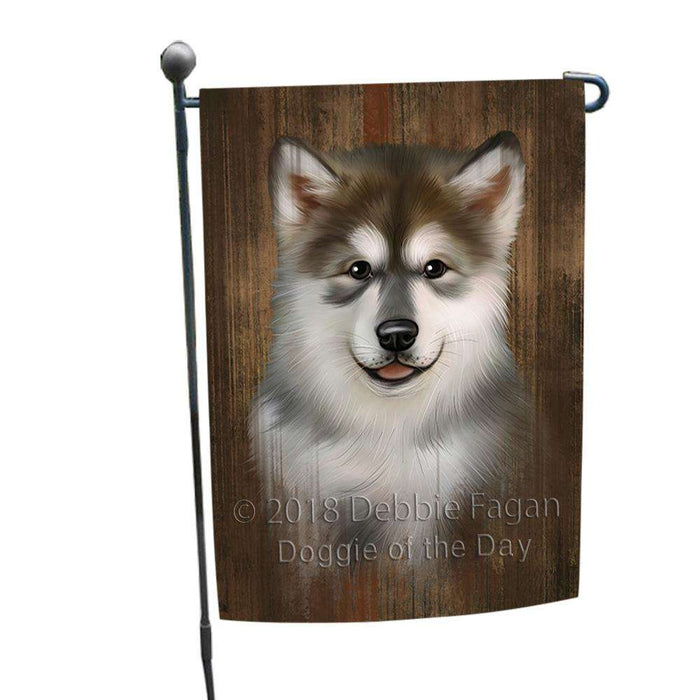 Rustic Alaskan Malamute Dog Garden Flag GFLG50411