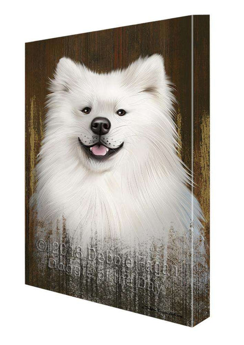 Rustic American Eskimo Dog Canvas Print Wall Art Décor CVS68894