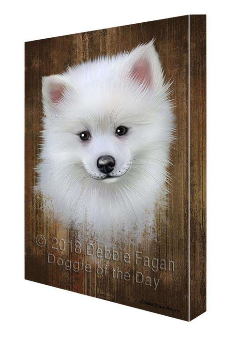 Rustic American Eskimo Dog Canvas Print Wall Art Décor CVS68903