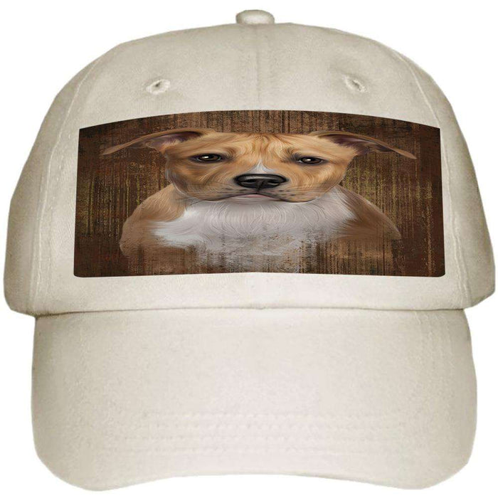 Rustic American Staffordshire Terrier Dog Ball Hat Cap HAT55341