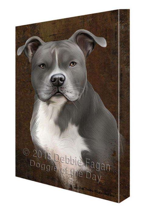 Rustic American Staffordshire Terrier Dog Canvas Print Wall Art Décor CVS107459