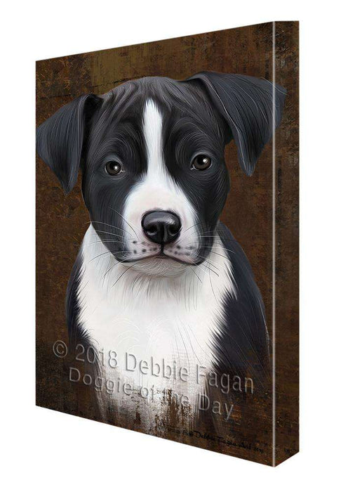 Rustic American Staffordshire Terrier Dog Canvas Print Wall Art Décor CVS107468