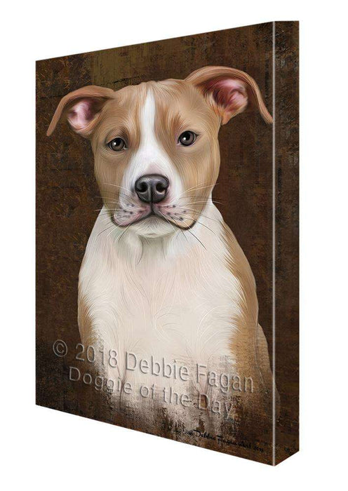 Rustic American Staffordshire Terrier Dog Canvas Print Wall Art Décor CVS107477