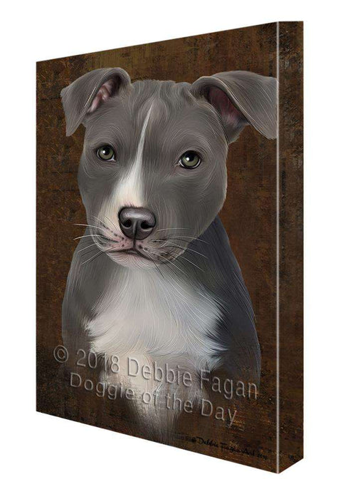 Rustic American Staffordshire Terrier Dog Canvas Print Wall Art Décor CVS107486
