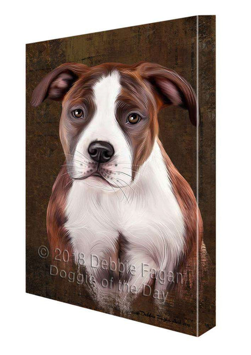 Rustic American Staffordshire Terrier Dog Canvas Print Wall Art Décor CVS107495