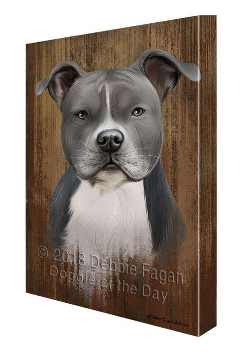 Rustic American Staffordshire Terrier Dog Canvas Print Wall Art Décor CVS71018