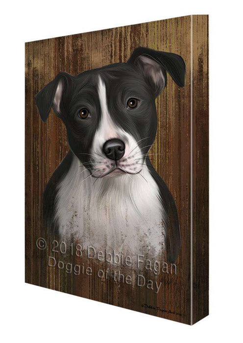 Rustic American Staffordshire Terrier Dog Canvas Print Wall Art Décor CVS71027