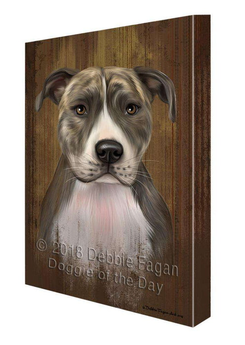 Rustic American Staffordshire Terrier Dog Canvas Print Wall Art Décor CVS71036
