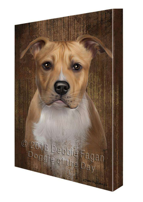 Rustic American Staffordshire Terrier Dog Canvas Print Wall Art Décor CVS71045