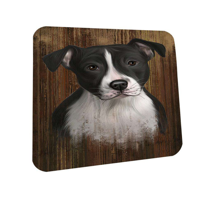 Rustic American Staffordshire Terrier Dog Coasters Set of 4 CST50481