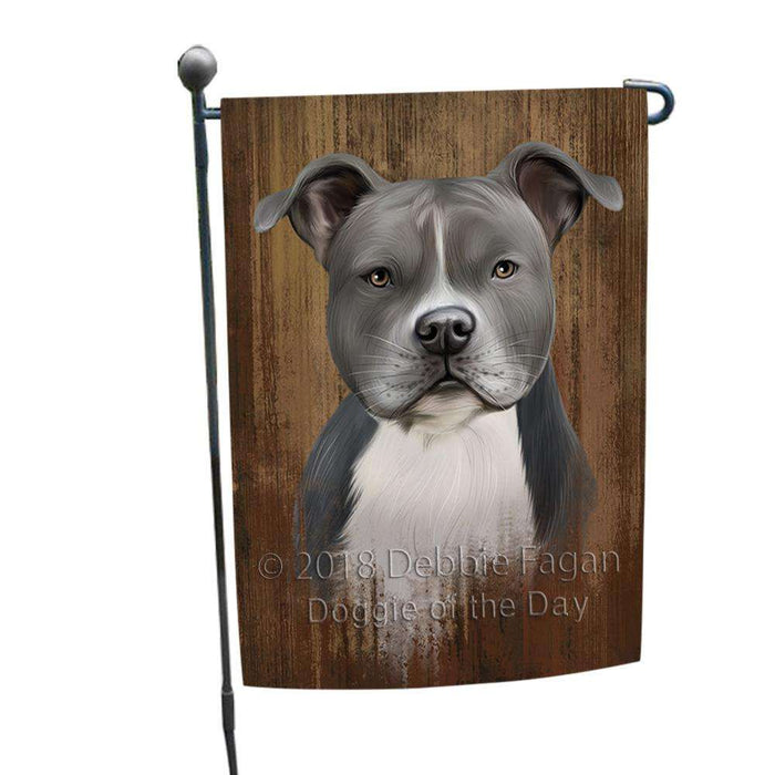 Rustic American Staffordshire Terrier Dog Garden Flag GFLG50414