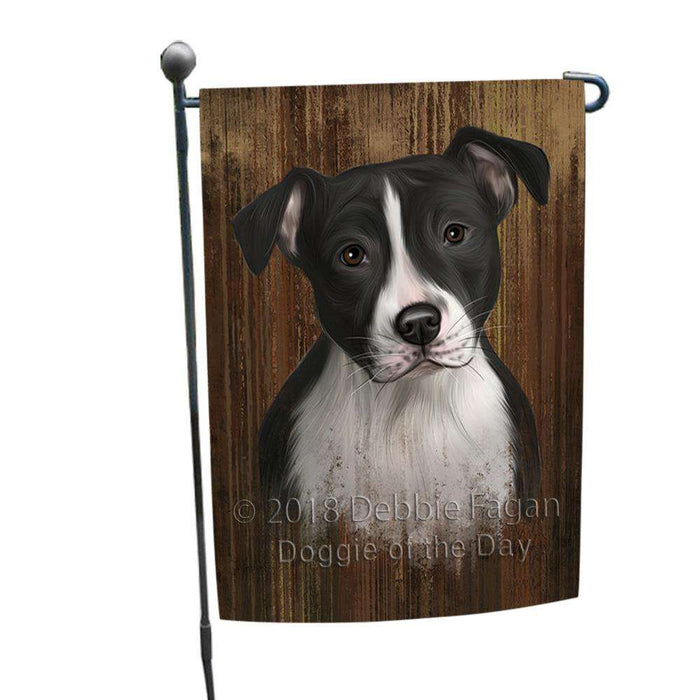 Rustic American Staffordshire Terrier Dog Garden Flag GFLG50415