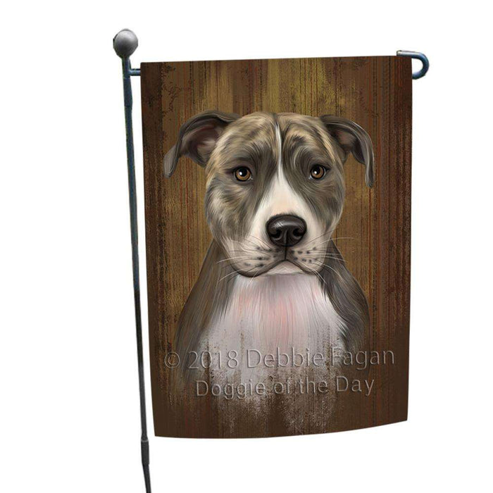 Rustic American Staffordshire Terrier Dog Garden Flag GFLG50416