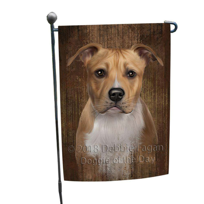 Rustic American Staffordshire Terrier Dog Garden Flag GFLG50417