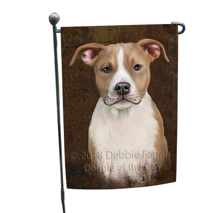 Rustic American Staffordshire Terrier Dog Garden Flag GFLG54465