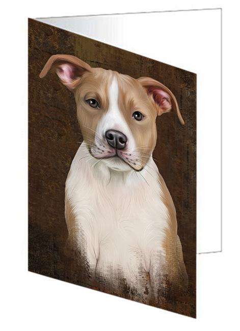 Rustic American Staffordshire Terrier Dog Handmade Artwork Assorted Pets Greeting Cards and Note Cards with Envelopes for All Occasions and Holiday Seasons GCD67238