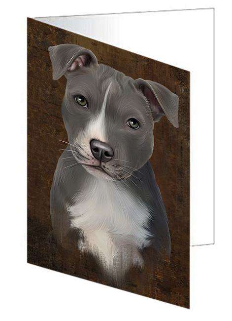 Rustic American Staffordshire Terrier Dog Handmade Artwork Assorted Pets Greeting Cards and Note Cards with Envelopes for All Occasions and Holiday Seasons GCD67241