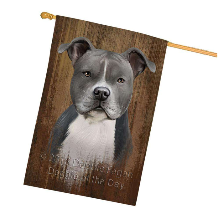 Rustic American Staffordshire Terrier Dog House Flag FLG50550