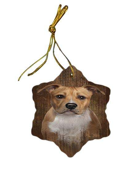 Rustic American Staffordshire Terrier Dog Star Porcelain Ornament SPOR50516