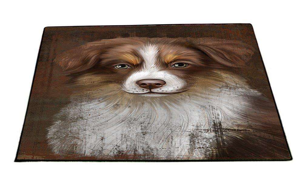 Rustic Australian Shepherd Dog Floormat FLMS48321