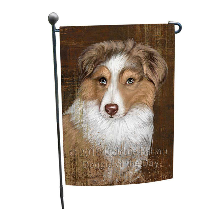 Rustic Australian Shepherd Dog Garden Flag GFLG50199