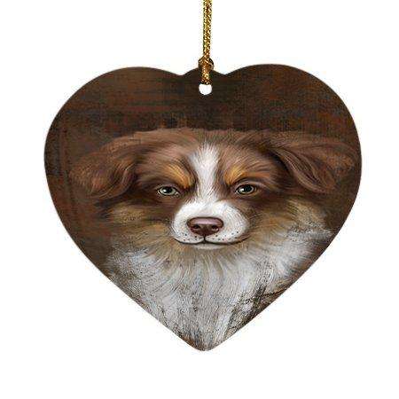 Rustic Australian Shepherd Dog Heart Christmas Ornament HPOR48200
