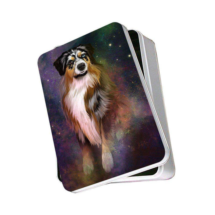 Rustic Australian Shepherd Dog Photo Storage Tin PITN48208