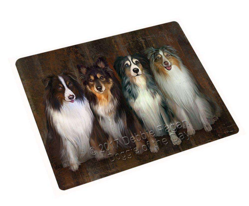 Rustic Australian Shepherd Dog Tempered Cutting Board C48606