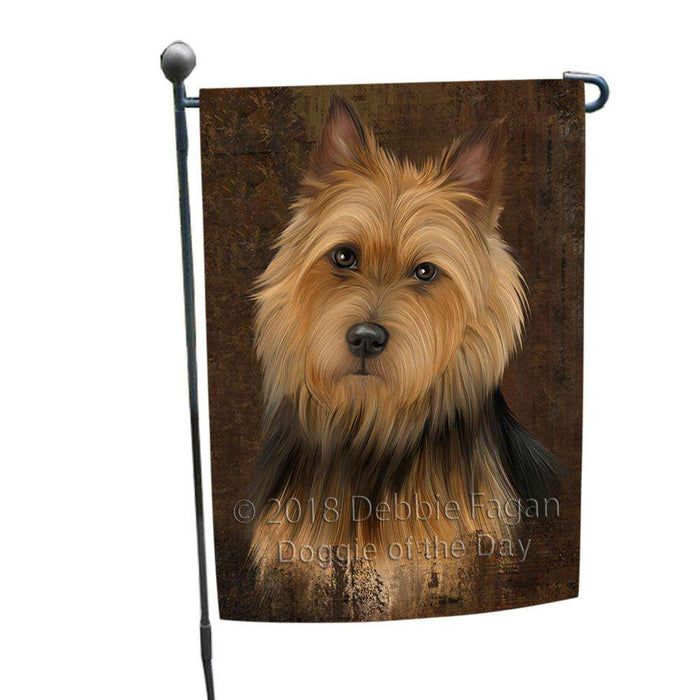 Rustic Australian Terrier Dog Garden Flag GFLG54468