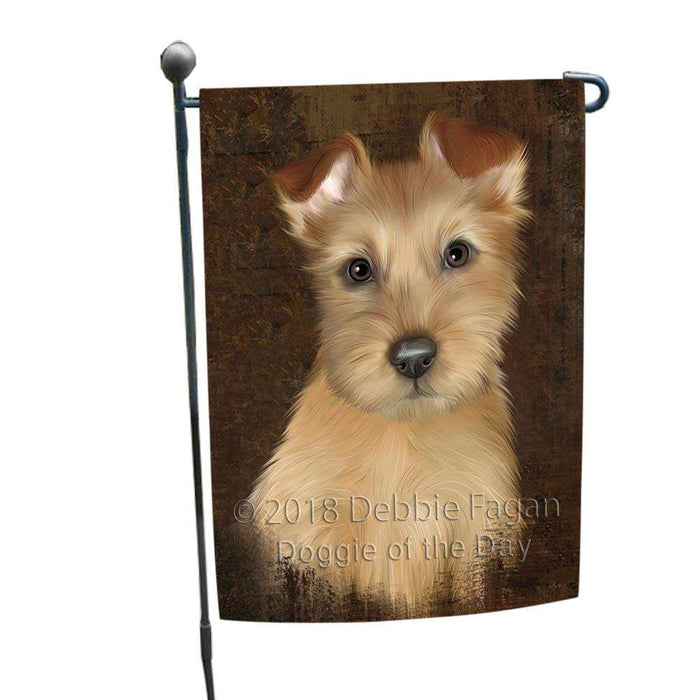 Rustic Australian Terrier Dog Garden Flag GFLG54469