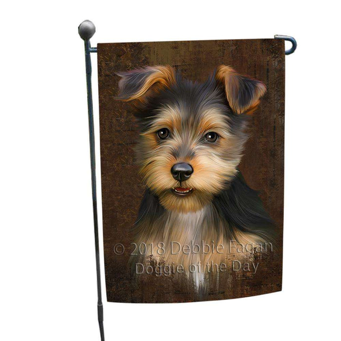 Rustic Australian Terrier Dog Garden Flag GFLG54470