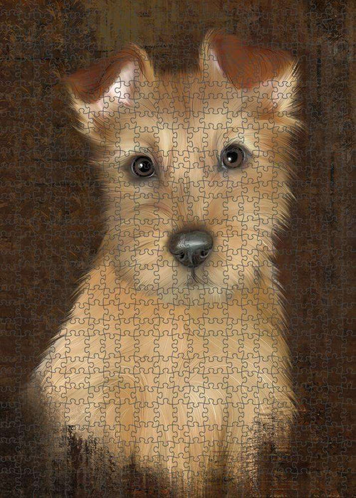 Rustic Australian Terrier Dog Puzzle with Photo Tin PUZL84784