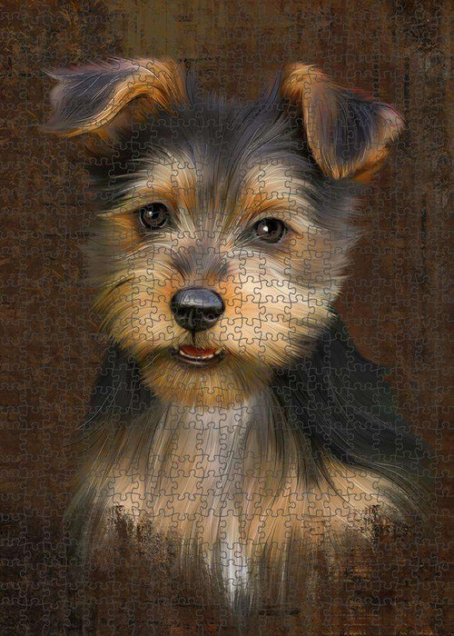 Rustic Australian Terrier Dog Puzzle with Photo Tin PUZL84788