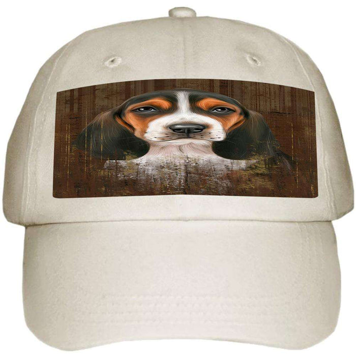 Rustic Basset Hound Dog Ball Hat Cap HAT54699