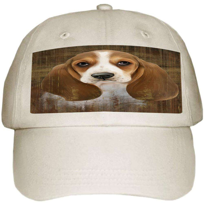 Rustic Basset Hound Dog Ball Hat Cap HAT54705