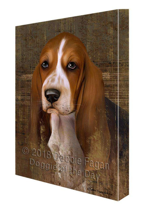 Rustic Basset Hound Dog Canvas Print Wall Art Décor CVS69128