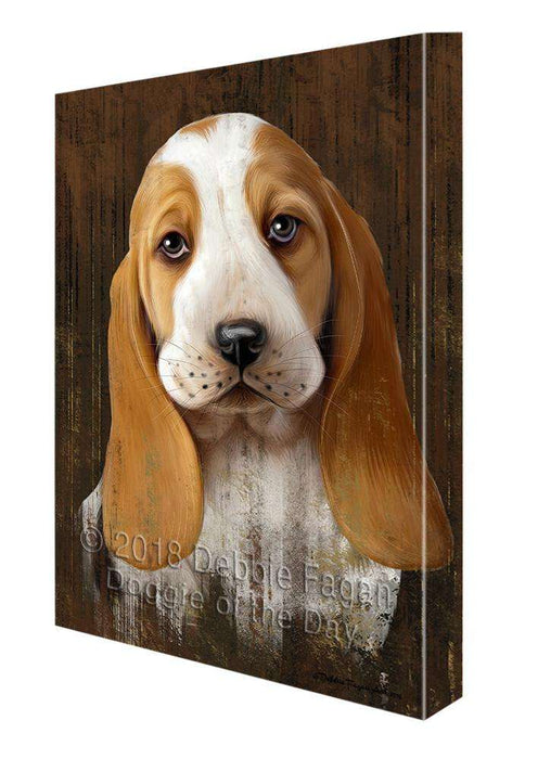 Rustic Basset Hound Dog Canvas Print Wall Art Décor CVS69146