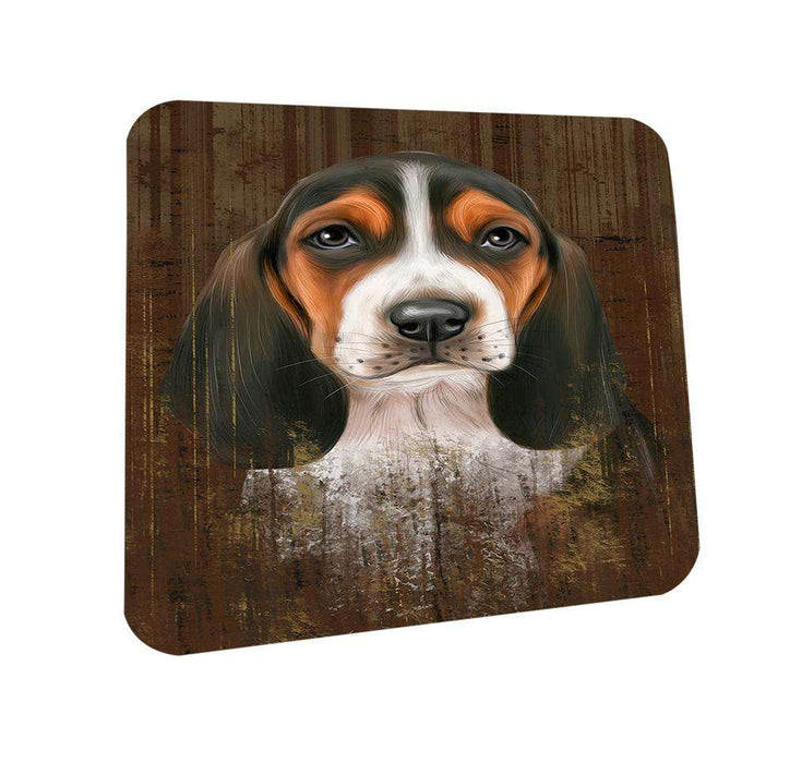 Rustic Basset Hound Dog Coasters Set of 4 CST50275