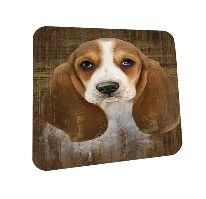 Rustic Basset Hound Dog Coasters Set of 4 CST50277