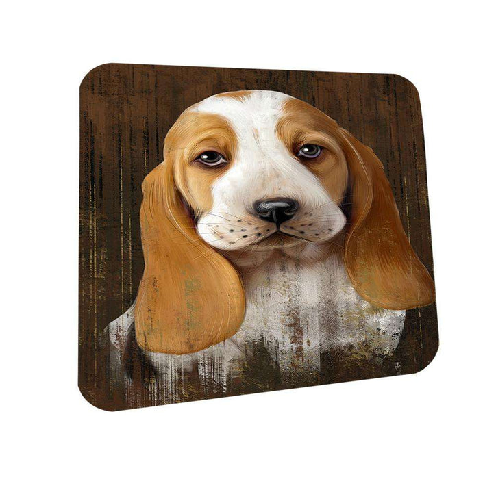 Rustic Basset Hound Dog Coasters Set of 4 CST50278
