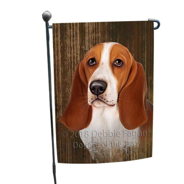 Rustic Basset Hound Dog Garden Flag GFLG50202