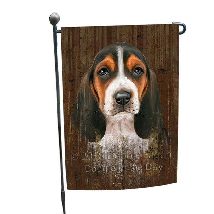 Rustic Basset Hound Dog Garden Flag GFLG50203