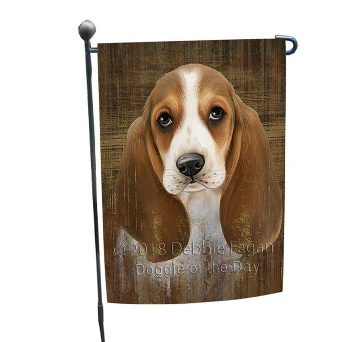 Rustic Basset Hound Dog Garden Flag GFLG50205