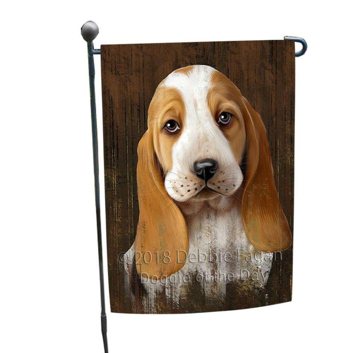 Rustic Basset Hound Dog Garden Flag GFLG50206