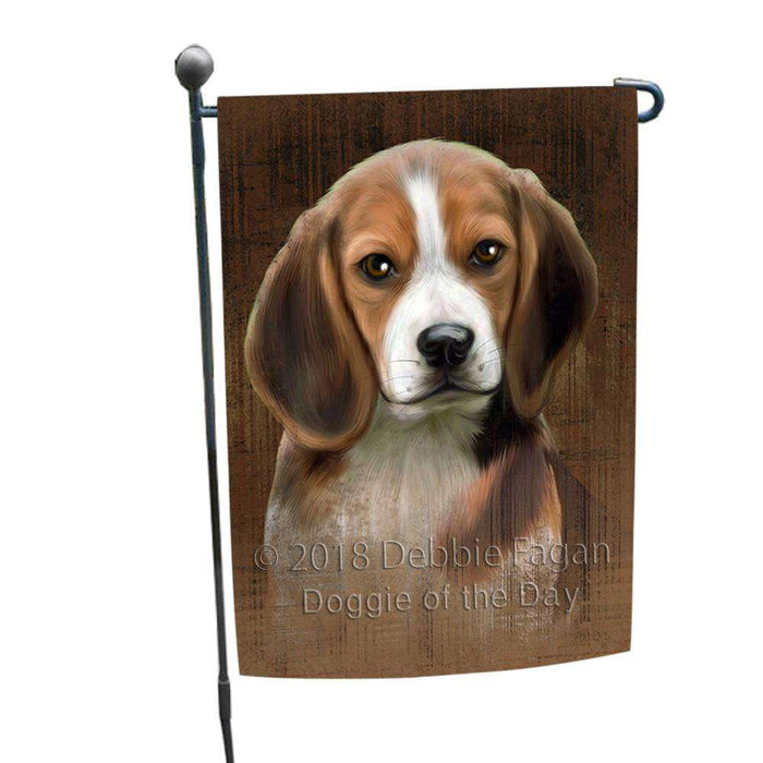 Rustic Beagle Dog Garden Flag GFLG50211