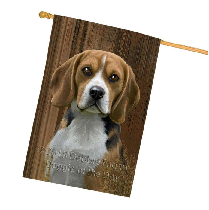 Rustic Beagle Dog House Flag FLG50343