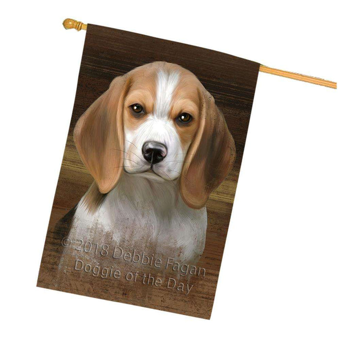 Rustic Beagle Dog House Flag FLG50344